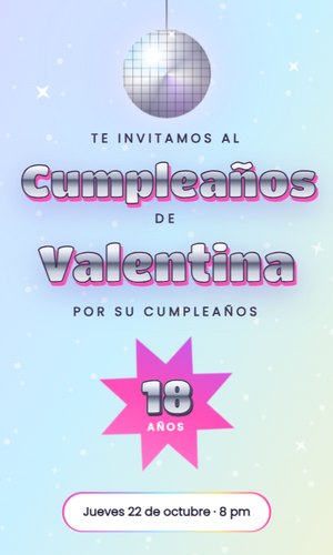 Invitación digital Disco Y2K: Una bola disco baja y prende la pista