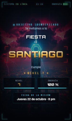 Invitación digital Héroe: Un casco de superhéroe se abre