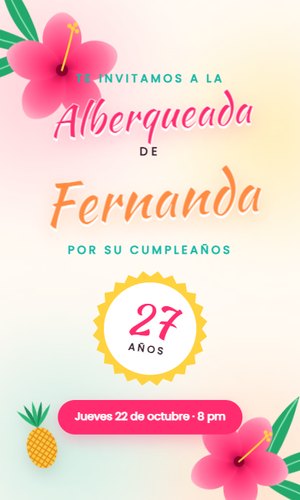 Invitación digital Hibisco: Una flor tropical se abre pétalo por pétalo